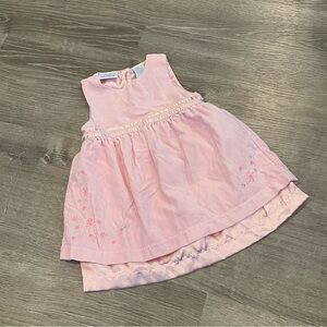Vintage Miniwear Baby Girls Pink Flower Dress Size 24 Months